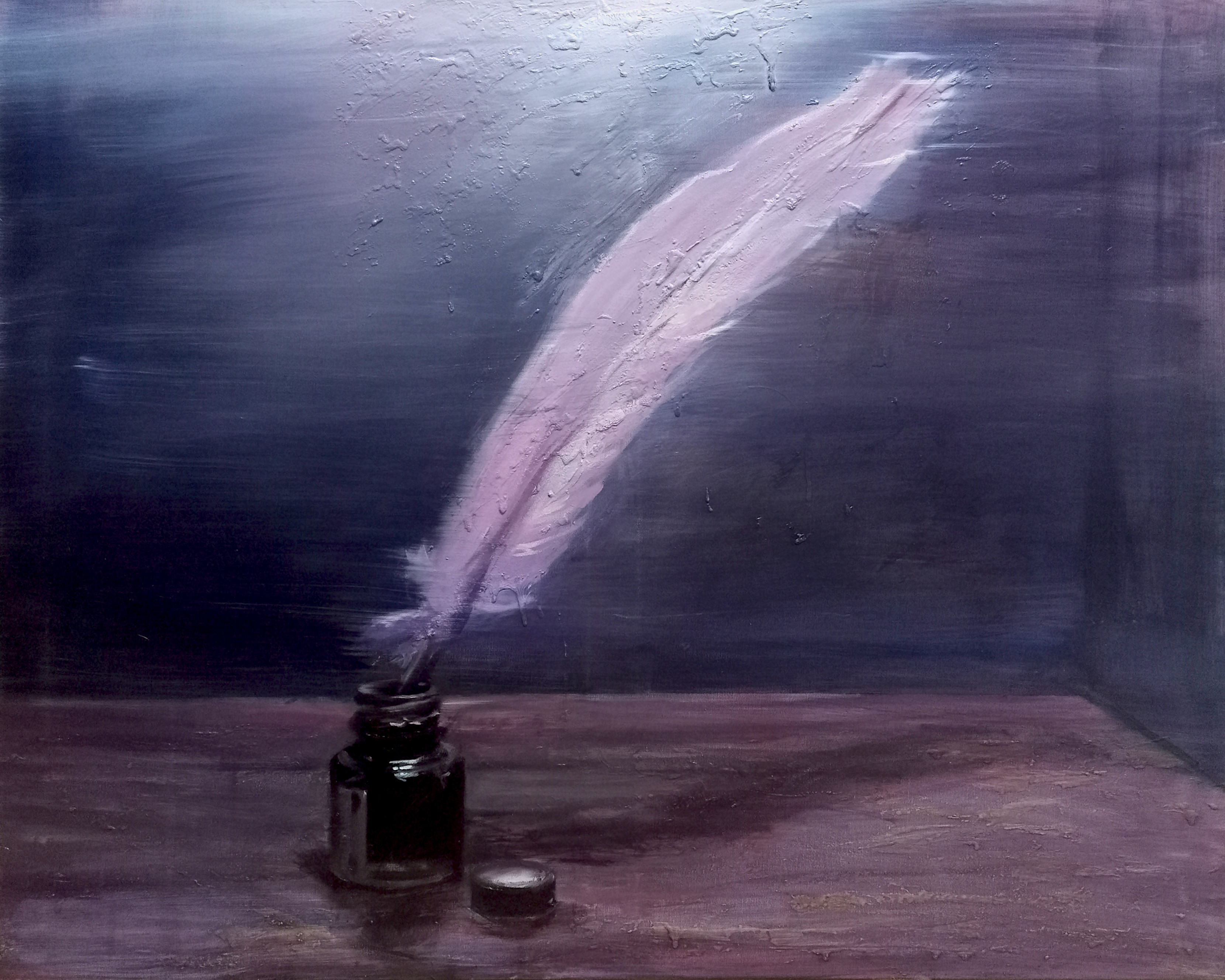 Half-shadow quill (oil on canvas, 100x81), sold
