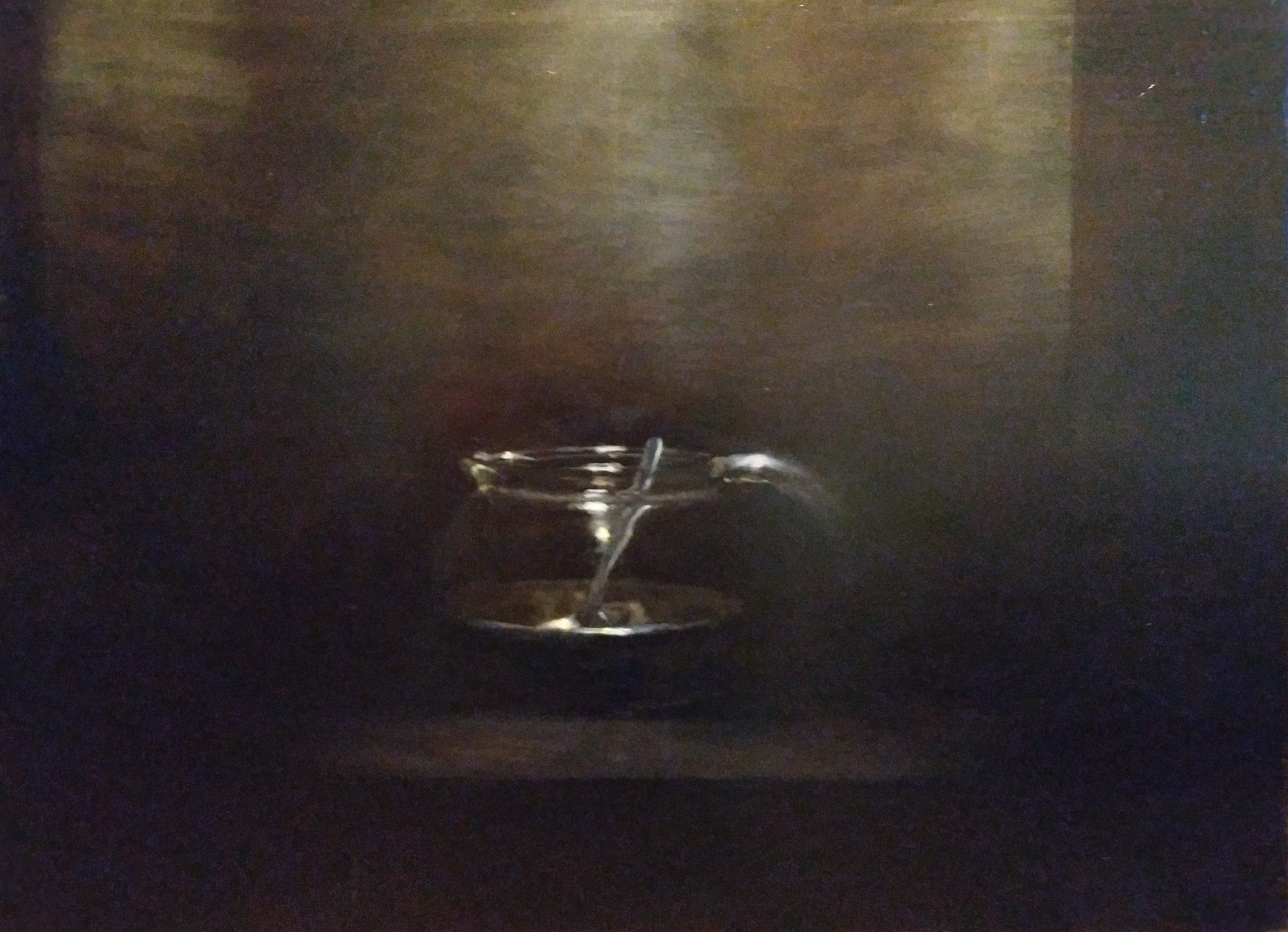 Tetera en penumbra  (óleo sobre lienzo, 97x130), colección particular