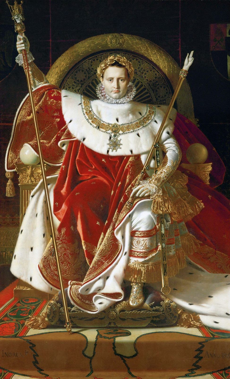 Napoleón I en su trono imperial, Jean-Auguste-Dominique Ingres, 1806