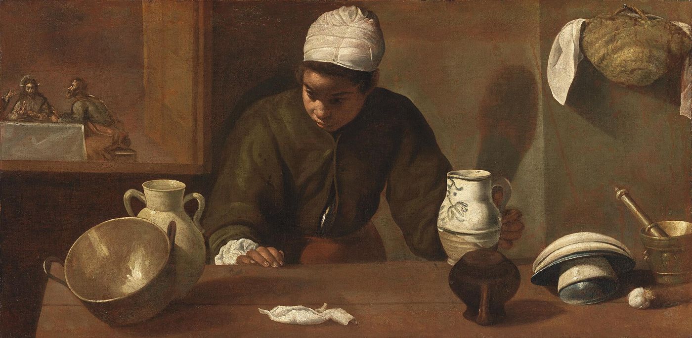 Criada con la cena de Emaús (La mulata), Diego Velázquez, h. 1617-1618